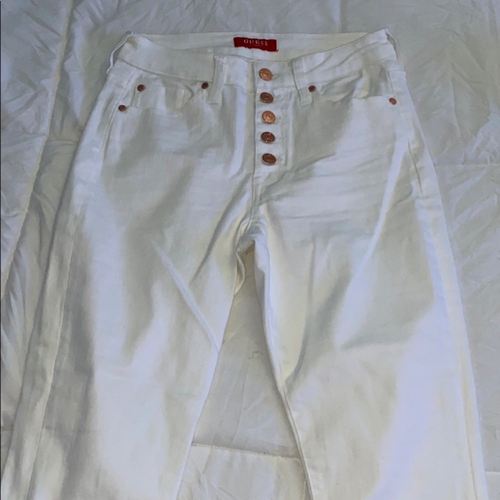 Never worn white Guess jeans